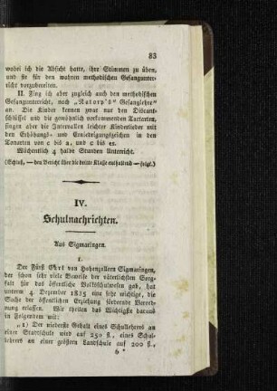 Aus Sigmaringen : [Schulnachrichten]