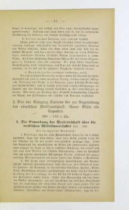 1. Die Erwerbung der Vorherrschaft über die westlichen Mittelmeerländer 264-200