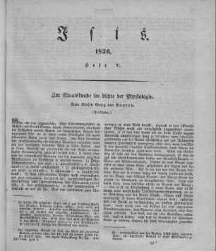 Zur Staatskunst im Lichte der Physiologie / vom Grafen Georg von Buquoy