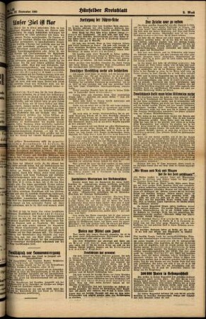 Zweite Ausgabe vom Freitag, den 22. September 1939.