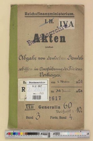 Abgabe von deutschen Handelsschiffen: Bd. 3