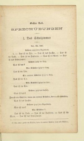 Erster Teil. Sprechübungen