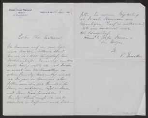 Schreiben an Hermann Muthesius (Brief)