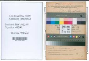 Entnazifizierung Wilhelm Wiemer , geb. 15.03.1893 (Werkmeister)