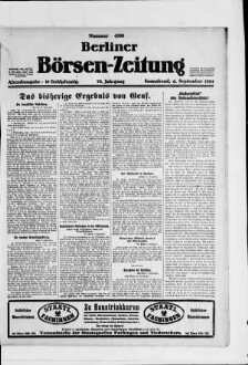 Berliner Börsen-Zeitung, Abendausgabe