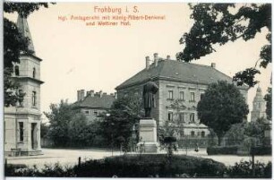 Frohburg. Amtsgericht, König Albert-Denkmal, Wettiner Hof