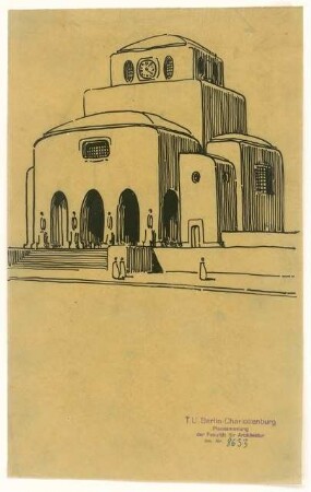 Skizzen, vermutlich zur Oper, Kassel (?): Perspektivische Ansicht