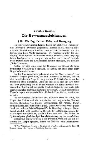 Zweites Kapitel. Die Bewegungsgleichungen.