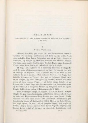 Tredje Afsnit. Indre Forhold I Den Første Periode Af Kristian IV's Regering (1596-1625).