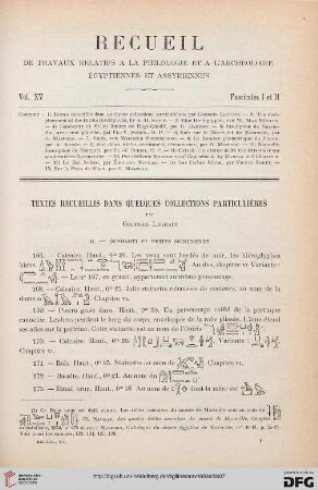 15: Textes recueillis dans quelques collections particulières, [2]