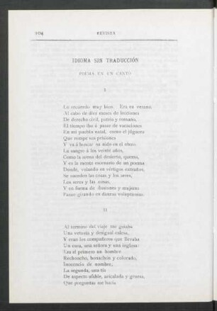 Idioma sin traducción : Poema en un canto