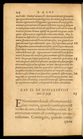 Cap. II. De Differentiis veri et falsi.