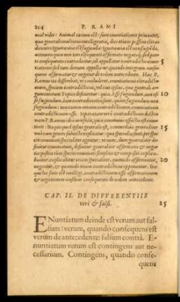 Cap. II. De Differentiis veri et falsi.