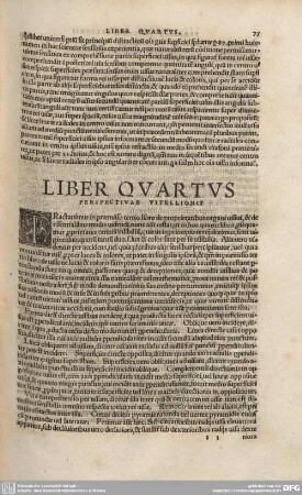 Liber Quartus Perspectivae Vitellionis.