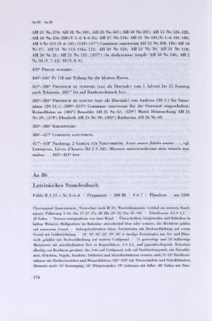 Aa 86. Lateinisches Stundenbuch