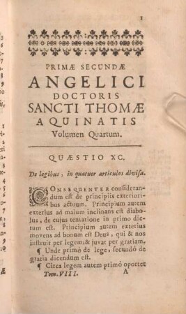 Quaestio XC. De legibus, in quatuor artiuclos divisa.