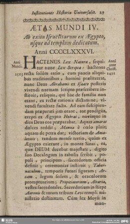 Aetas Mundi IV. Ab exitu Israëlitarum ex Aegypto, usque ad templum dedicatum. Anni CCCCLXXXVI.