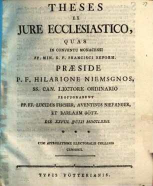 Theses ex iure ecclesiastico