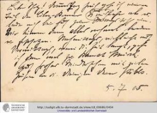 Postkarte vom 05.07.1905