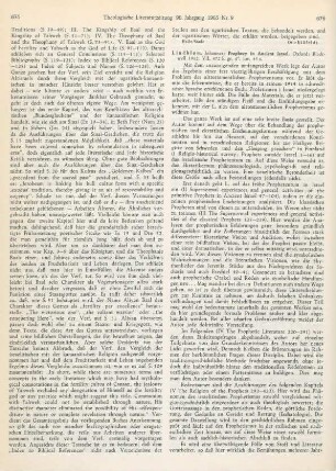 676-677 [Rezension] Lindblom, Johannes, Prophecy in ancient Israel