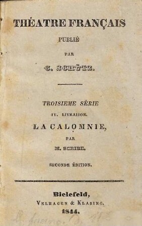 La calomnie : [comédie en cinq actes et en prose]