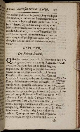 Caput VII. De Rebus Italicis