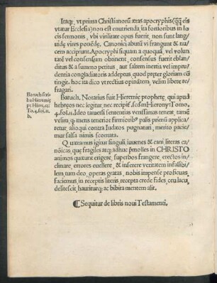 Sequitur de libris novi Testamenti.