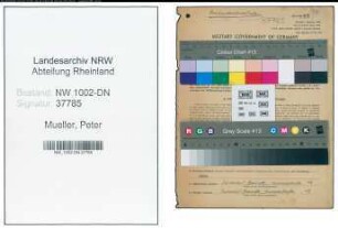 Entnazifizierung Peter Mueller, geb. 26.02.1891 (Schreiner)