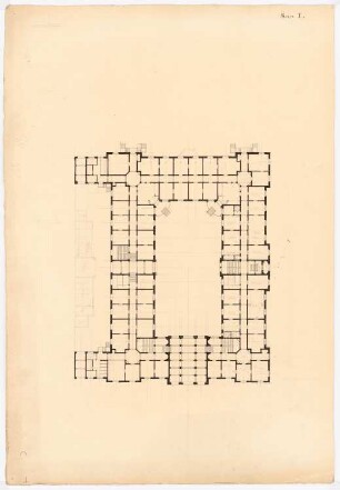 Heilanstalt: 1. Entwurf: Grundriss