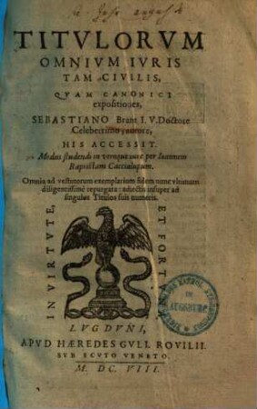 Titulorum omnium iuris tam civilis, quam canonici expositiones