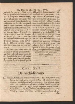 Caput XVII. De Archidiacono.