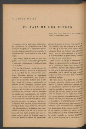 El país de los ciegos : Núñez tenía ojos y podía ver y, sin embargo, los ciegos le consideraban ciego.