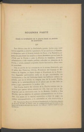 Segunda parte - Desde la terminación de la guerra hasta su período de postración