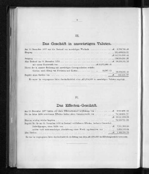IV. Das Effecten-Geschäft.