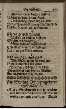 Am Sontag Quinquagesimae oder Esto-Mihi