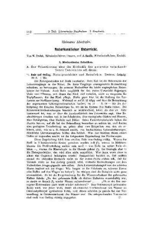 Naturkundlicher Unterricht