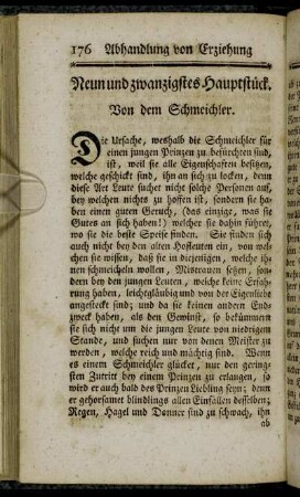 Neun und zwanzigstes Hauptstück. Von dem Schmeichler.