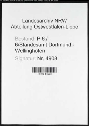 Sterberegister Standesamt Dortmund-Wellinghofen (XXI)