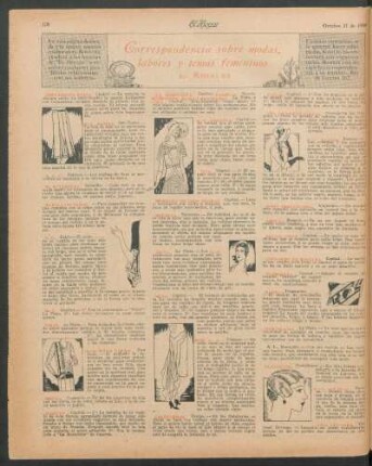 Correspondencia sobre modas, labores y temas femeninos