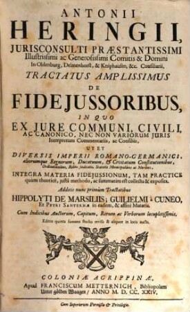 Tractatus amplissimus de Fideiussoribus
