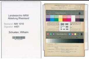 Entnazifizierung Wilhelm Schueten , geb. 04.09.1920 (Betriebsassistent)