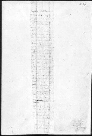 Textfragment : 226r : Textfragment (29,2 x 4,3 bis 5,5 cm (Fragment) in vier Bahnen)