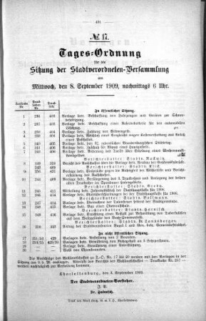 Tages-Ordnung. No. 17. (236-258), 08. September 1909