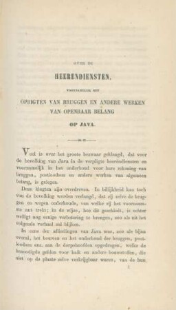 Over de heerendiensten, voornamelijk het oprigten van bruggen en andere werken van openbaar belang op Java