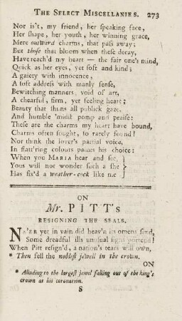 On Mr. Pitt's