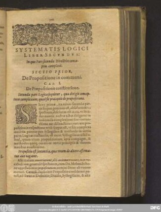 Cap. I. De Propositionis constitutione.