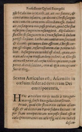 Sextus Articulus est ...