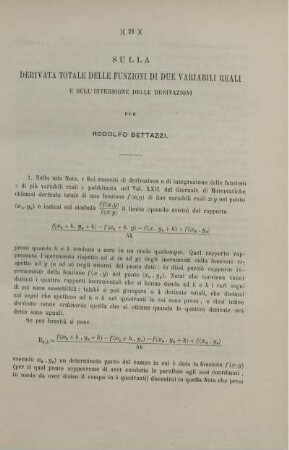 Sulla derivata totale delle funzioni di due variabili reali e sull'inversione delle derivazioni.