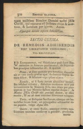 Sectio Ultima. de Remediis Adhibendis Post Liberationem Energumeni, Vel Maleficiati