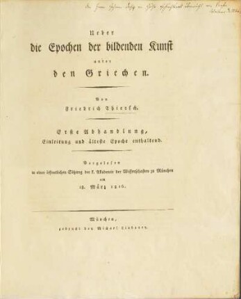 1.1816: Einleitung und älteste Epoche enthaltend